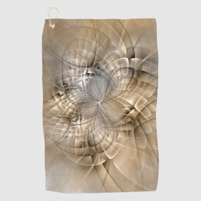 Earth Tones Abstract Modern Fractal Art Texture Golf Towel (Front)