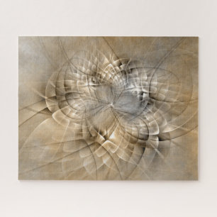 Earth Tones Abstract Modern Fractal Art Texture Jigsaw Puzzle