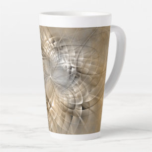 Earth Tones Abstract Modern Fractal Art Texture Latte Mug