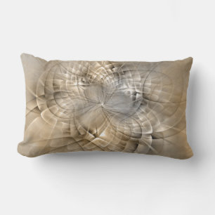 Earth Tones Abstract Modern Fractal Art Texture Lumbar Cushion