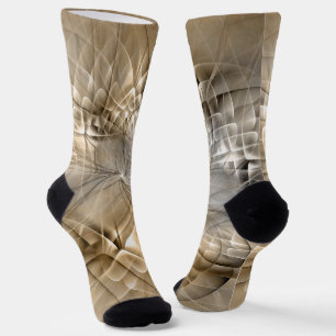 Earth Tones Abstract Modern Fractal Art Texture Socks