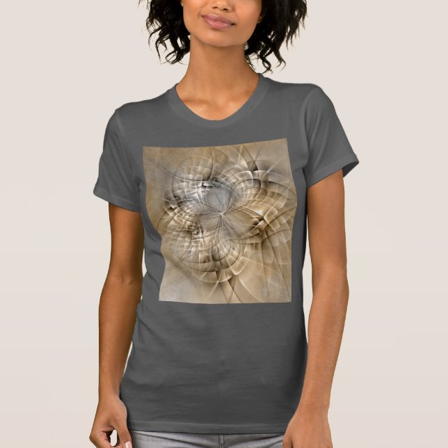 Earth Tones Abstract Modern Fractal Art Texture T-Shirt (Front)