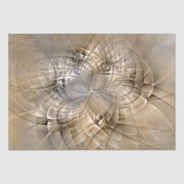 Earth Tones Abstract Modern Fractal Art Texture Tissue Paper (Front)