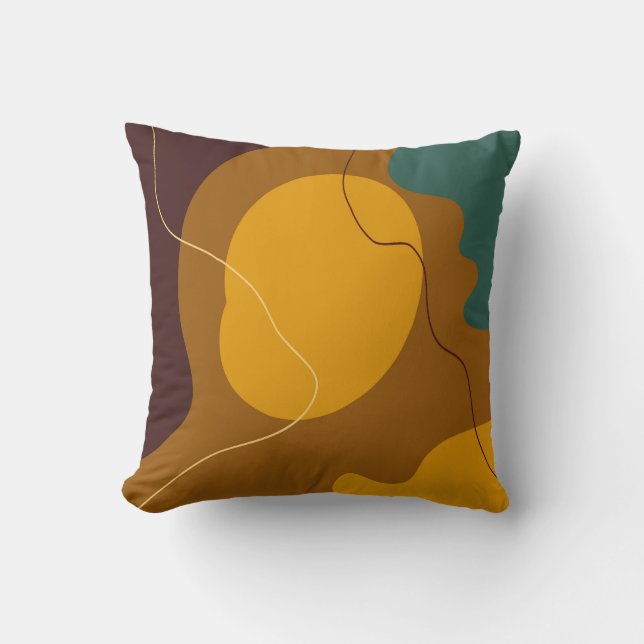 Earth tones abstract organic shapes background cushion (Front)