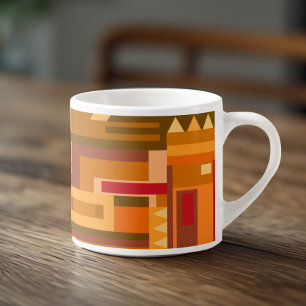 Earth tones abstract pattern espresso mug