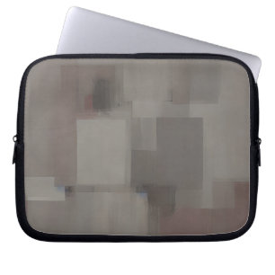 Earth tones abstract squares laptop sleeve