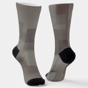 Earth tones abstract squares  socks