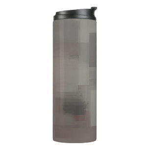 Earth tones abstract squares thermal tumbler