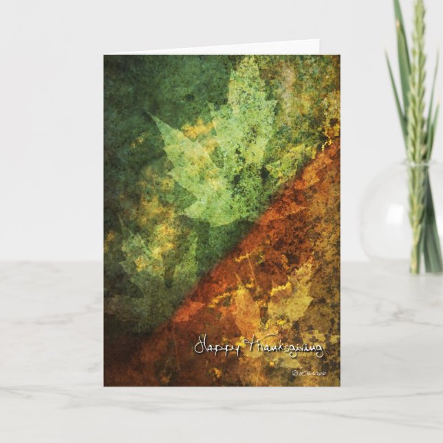 Earth Tones and Leafs Thanksgiving Card (Front)