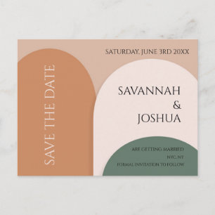 EARTH TONES ARCH WEDDING SAVE THE DATE POSTCARD