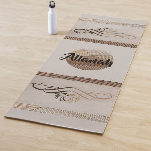 Earth Tones Calming Lotus Flower Bamboo Yoga Mat