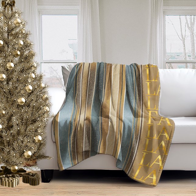 Earth Tones Christmas Fa La La Pattern#27 ID1009 Fleece Blanket (Creator Uploaded)