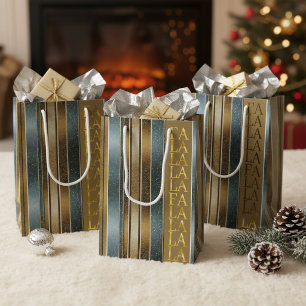 Earth Tones Christmas Fa La La Pattern#27 ID1009 Medium Gift Bag