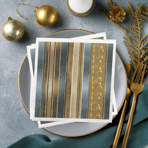Earth Tones Christmas Fa La La Pattern#27 ID1009 Napkin