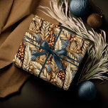 Earth Tones Christmas Merry Pattern#21 ID1009 Wrapping Paper<br><div class="desc">If you are wondering what colour combinations to pick for your Christmas decor and gift wrap supplies this year, I've created collections of coordinating patterns to make life just a bit easier. This wrapping paper design features a foliage arrangement of dried grasses and berries in soft earth tones. A template...</div>