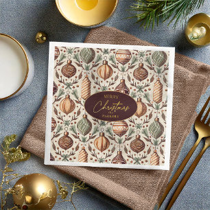 Earth Tones Christmas Pattern#12 ID1009 Napkin