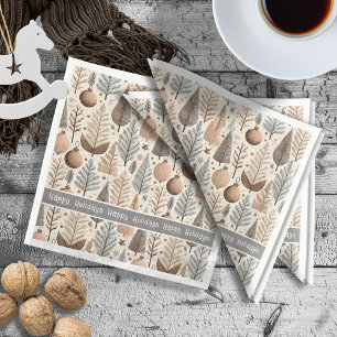 Earth Tones Christmas Pattern#25 ID1009 Napkin