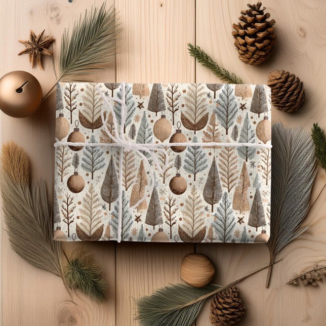 Earth Tones Christmas Pattern#25 ID1009 Wrapping Paper (Creator Uploaded)