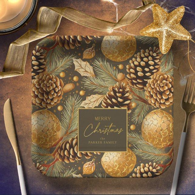 Earth Tones Christmas Pattern#29 ID1009 Paper Plate (Creator Uploaded)