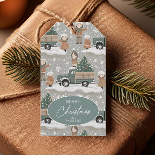 Earth Tones Christmas Pattern#2 ID1009 Gift Tags