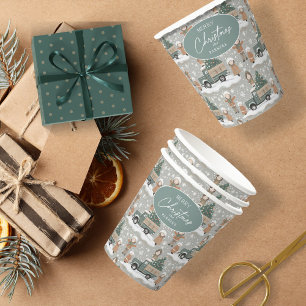 Earth Tones Christmas Pattern#2 ID1009 Paper Cups