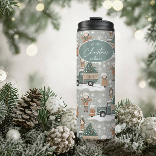 Earth Tones Christmas Pattern#2 ID1009 Thermal Tumbler