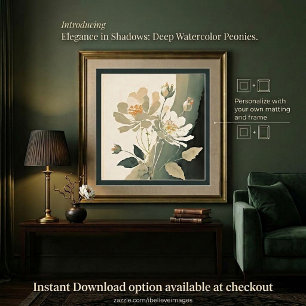 Earth tones contrast floral art poster