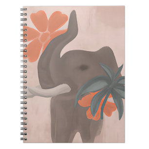 Earth tones Elephant minimalist art Notebook