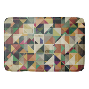 Earth Tones Geometric Pattern Bath Mat