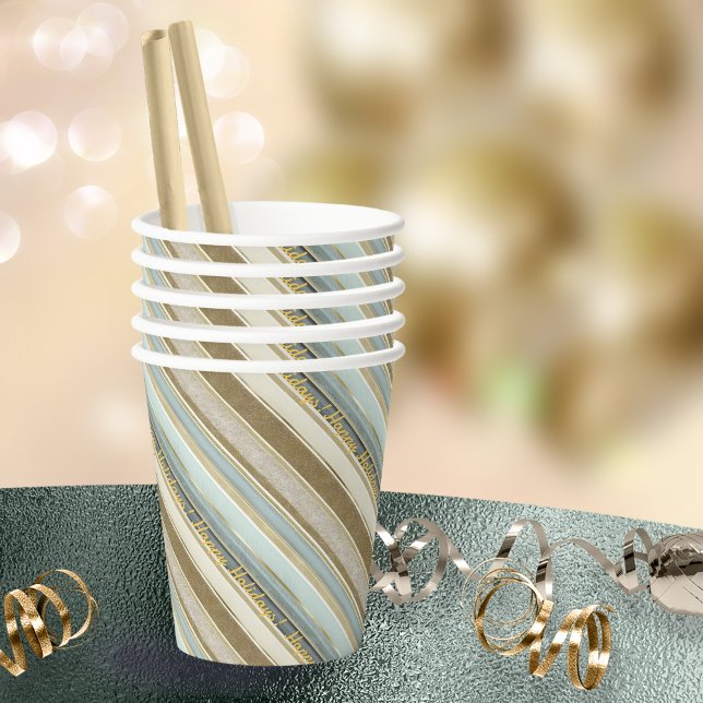 Earth Tones Gold Christmas Pattern#28 ID1009 Paper Cups (Creator Uploaded)