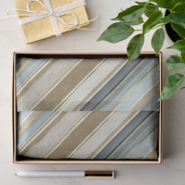 Earth Tones Gold Christmas Pattern#28 ID1009 Tissue Paper (Gift)