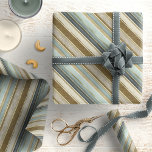 Earth Tones Gold Christmas Pattern#28 ID1009 Wrapping Paper<br><div class="desc">If you are wondering what colour combinations to pick for your Christmas decor and gift wrap supplies this year, I've created collections of coordinating patterns to make life just a bit easier. This textured-effect, angled stripe pattern, with a glitter and grunge look, is shown here in a warm earth tones...</div>