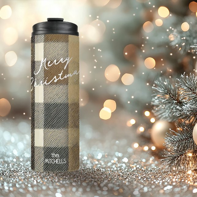 Earth Tones Gold Christmas Pattern#7 ID1009 Thermal Tumbler (Creator Uploaded)