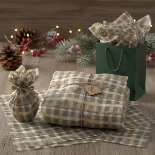 Earth Tones Gold Christmas Pattern#7 ID1009 Tissue Paper