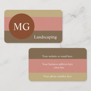 Earth Tones Modern Minimal Monogram Professional Business Card
