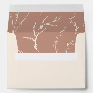 Earth Tones organic hand drawn floral Envelope