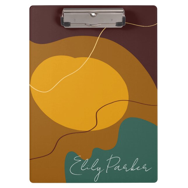 Earth tones organic shapes abstract background clipboard (Front)