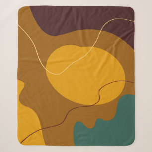 Earth tones organic shapes abstract background sherpa blanket