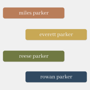 Earth Tones Simple Classic Kids Name