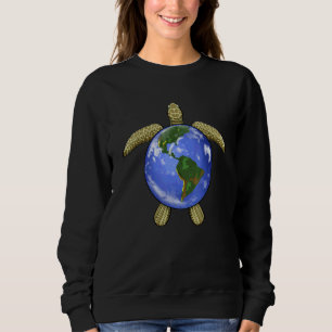 Earth Turtle Women Sea Animal Turtle Earth Save Sweatshirt