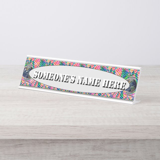 Earth Vibes by Kenneth Yoncich Desk Name Plate (Front)