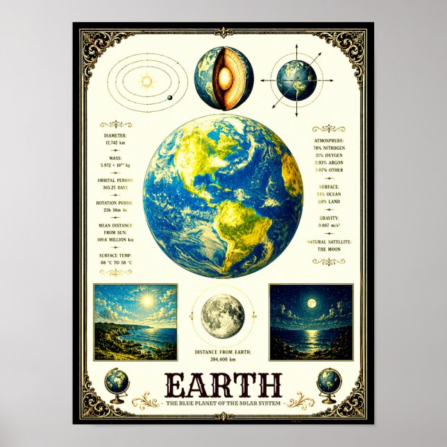 Earth Victorian Astronomy Chart (Front)