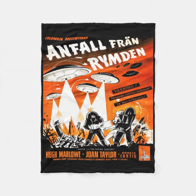 Earth vs. The Flying Saucers Fleece Blanket (Front)