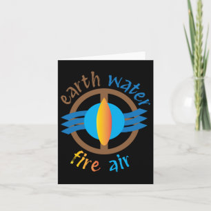 Earth Water Fire Air Sticker  Card