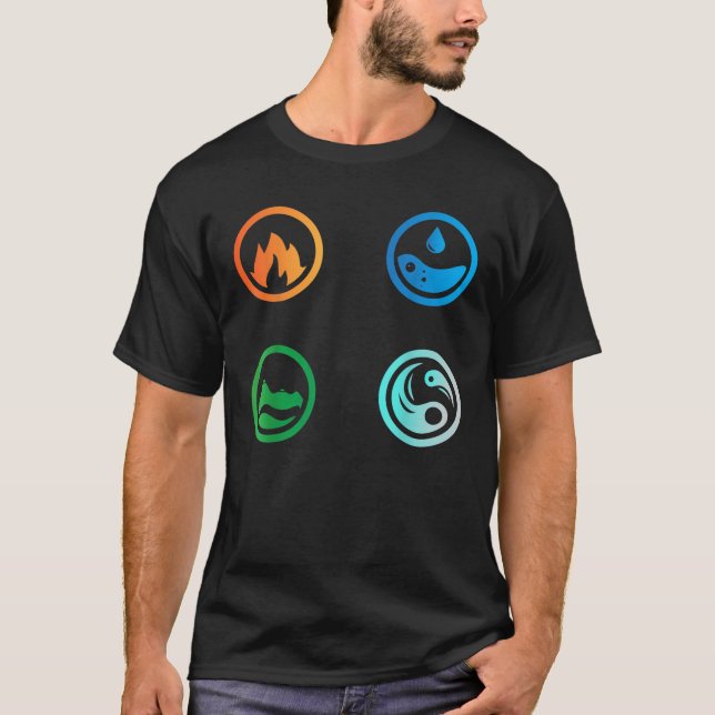 Earth Water Fire Air The Four Elements T Shirt (Front)