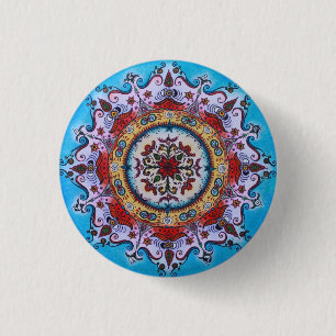 Earth-Water-Fire... Mandala Pin Button