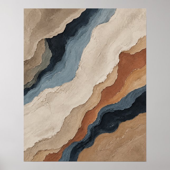 Earth & Water Harmony abstract art Poster (Front)