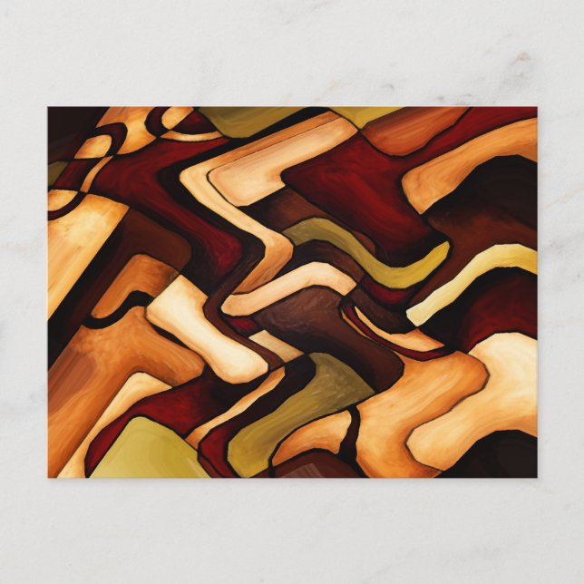 Earth Weave Fine Abstract Digital Postcard (Front)