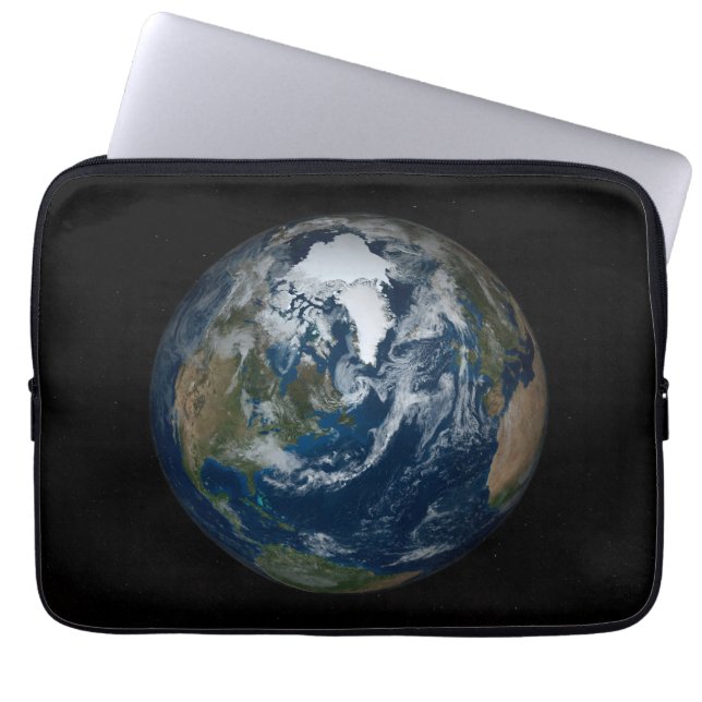 Earth With Clouds And Sea Ice 2 Laptop Sleeve (Front)