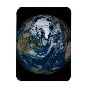 Earth With Clouds And Sea Ice 2 Magnet